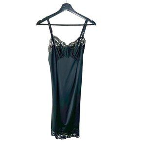 Vintage 60s Black Nylon Above Knee Slip 32